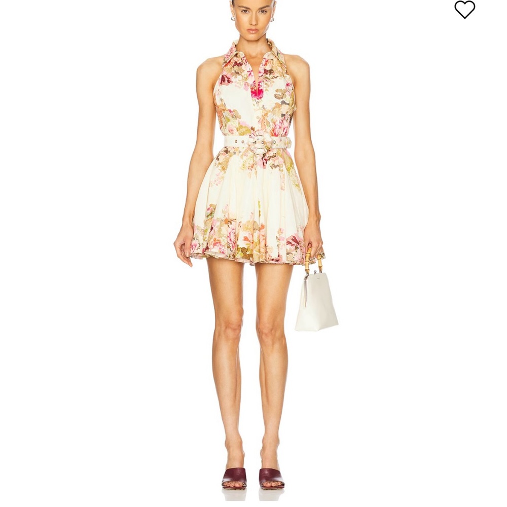 Hemant & Nandita Sama belted Floral Sleeveless Dress